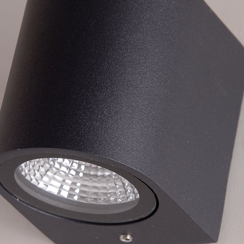 Contemporary Aluminum Wall Light Geometric Wall Washer in Black for Outdoors
