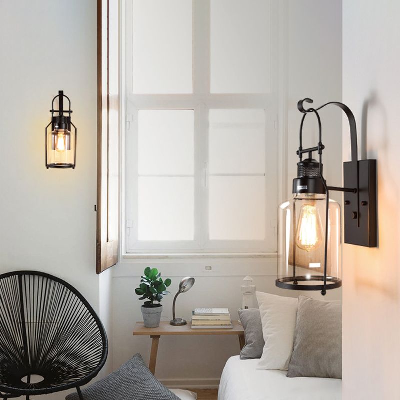 1 Light Metal Wall Light Sconce Industrial Cylindrical Hall And Foyer Wall Mounted Light Fixture