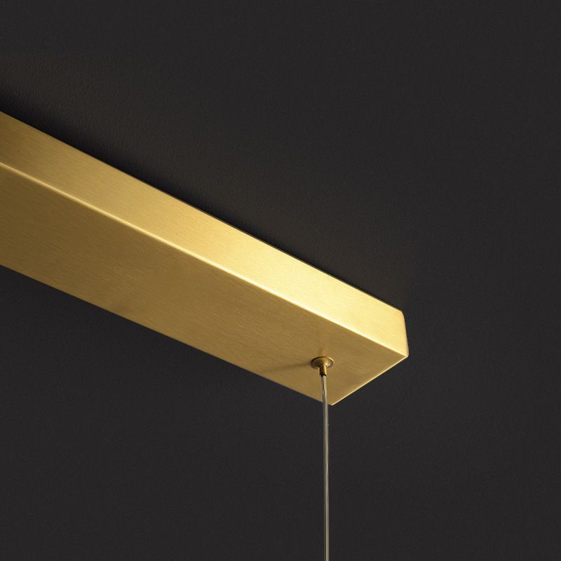 Minimalismo moderno Gold Linear Island Accensione a sospensione LED LED ACRILICO AFFICIO DI ACCOLO PER TAVOLO DELLA PESA