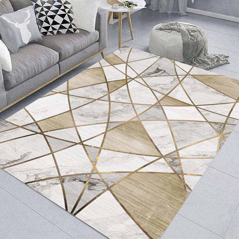 Modern Graphic Pattern Rug Polyester Carpet Pet Friendly Indoor Carpet for Home Decoration