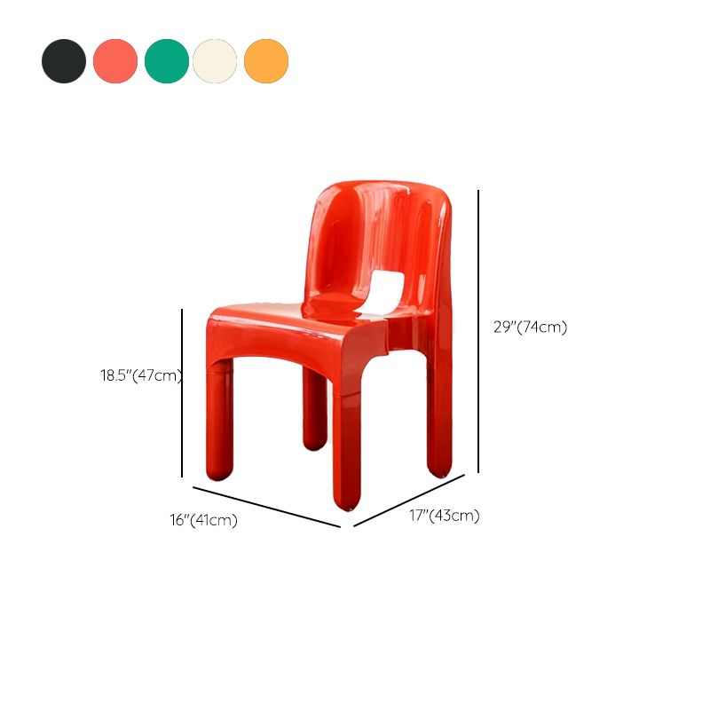 Plastic Dining Chairs Nordic Style Open Back Dining Chair for Dining Room