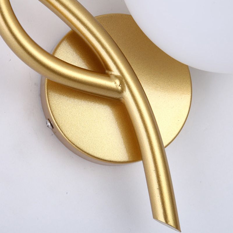 Modern Metal Wall Sconce Minimalist Glass Ball Shade Wall Light Fixture