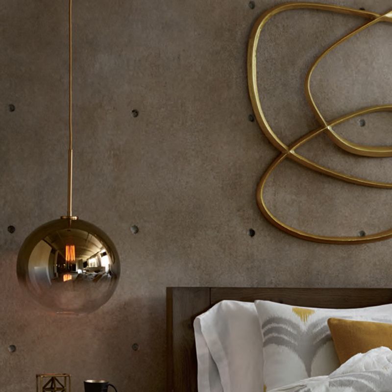 Sfera oro Sfera Impiegamento dell'illuminazione a sospensione Luce a soffitto appeso in vetro moderno per camera da letto