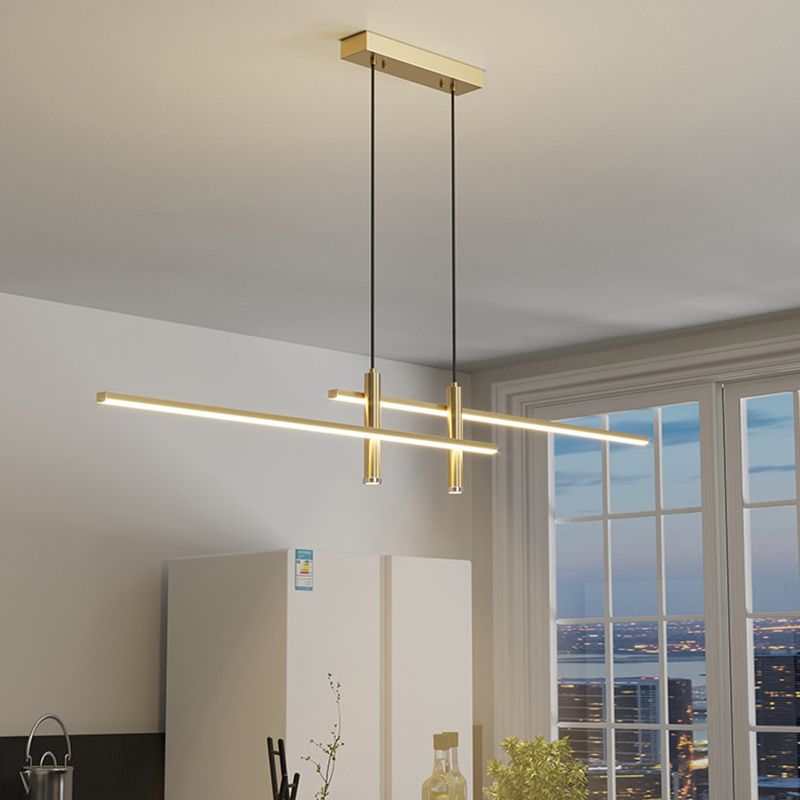 Contemporary Linear Shape Pendant Lighting Metal Island Pendant Lights