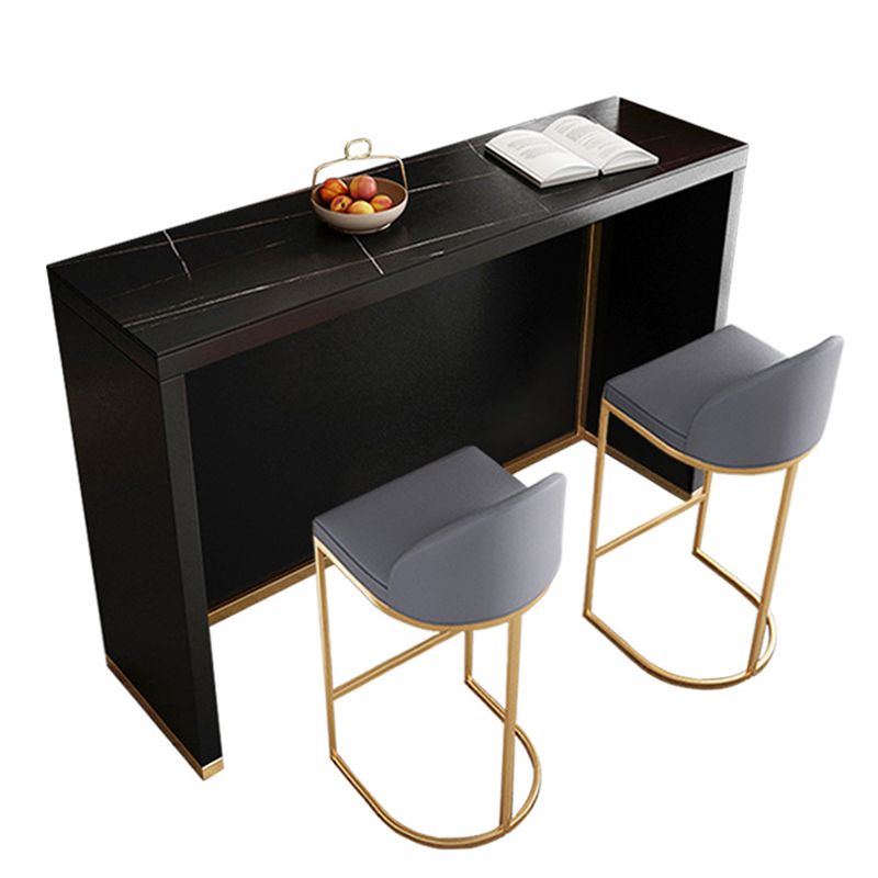 Modern Bistro Bar Table Rectangle Sintered Stone Bar Table for Living Room