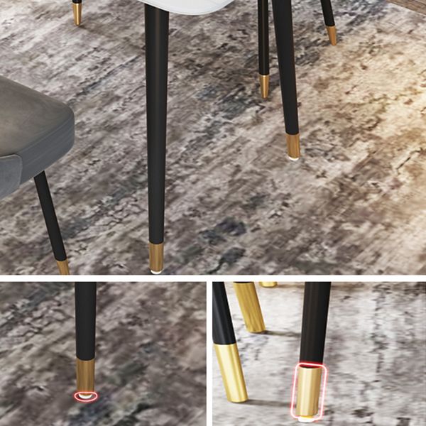 Metal and Stone Table Glam Style Minimalist Home Rectangular Dining Table