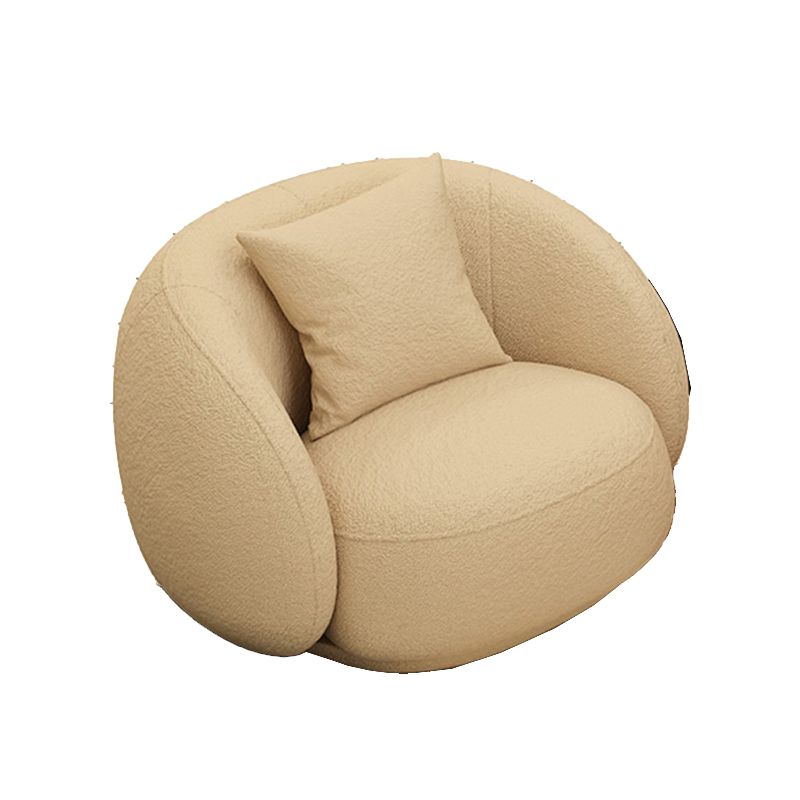 Wool Recessed Arm Sofa Curved Sofa 29.53" High for Living Room