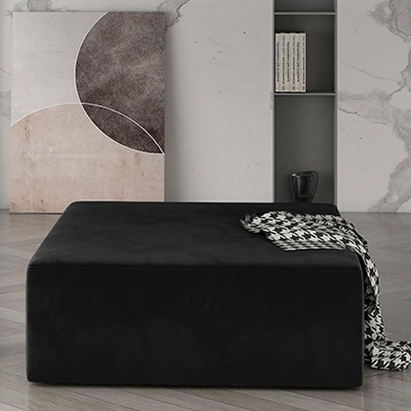 Modernism Pouf Velvet Upholstered Square Ottoman for Living Room