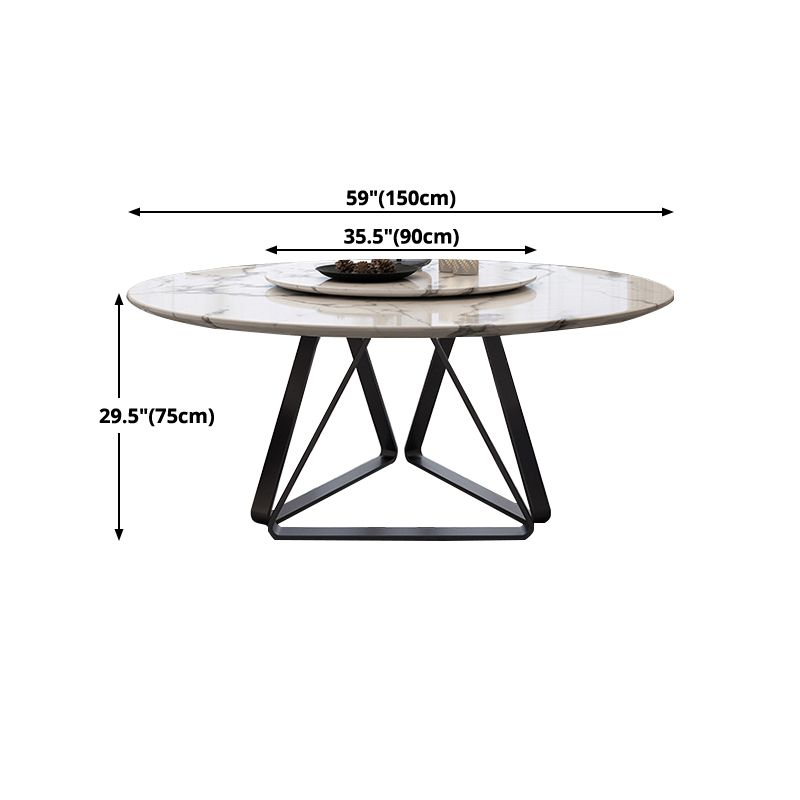 Marble Dining Table Traditional Luxury Round Dining Site Table with Turntable