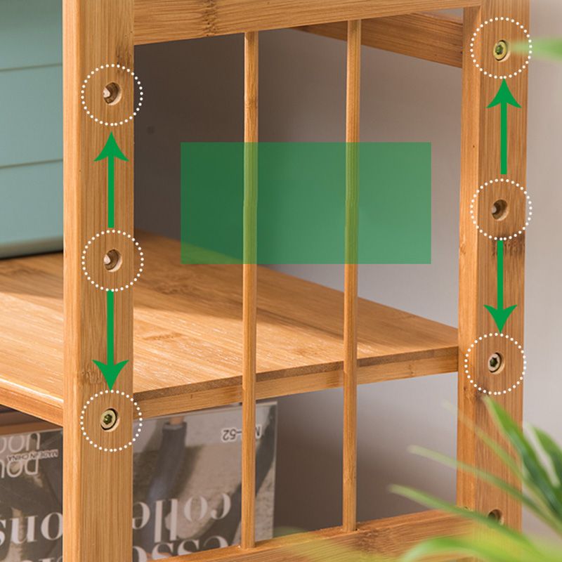 Modern Open Back Standard Bookshelf Engineered Wood Bookcase for Study Room