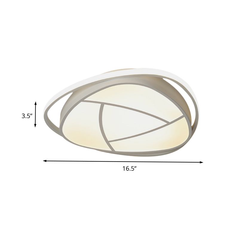 Flower Bedroom Ceiling Flush Mount Metal LED Simple Flushmount in White with Acrylic Shade