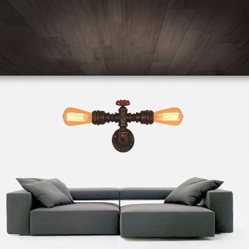 Industrielle Wasserrohrleitungswand montierte licht schmiedeeiseisernde Wandleuchte für Bar