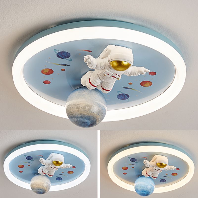 Modern Ceiling Lamp Colorful LED Flush Mount Light Fixture with Acrylic Shade for Bedroom