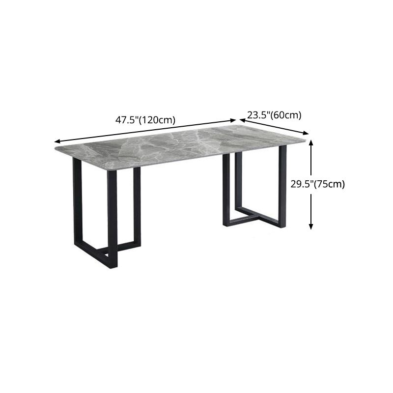 Sintered Stone Dining Table Modern Double Pedestal Table for Home Use