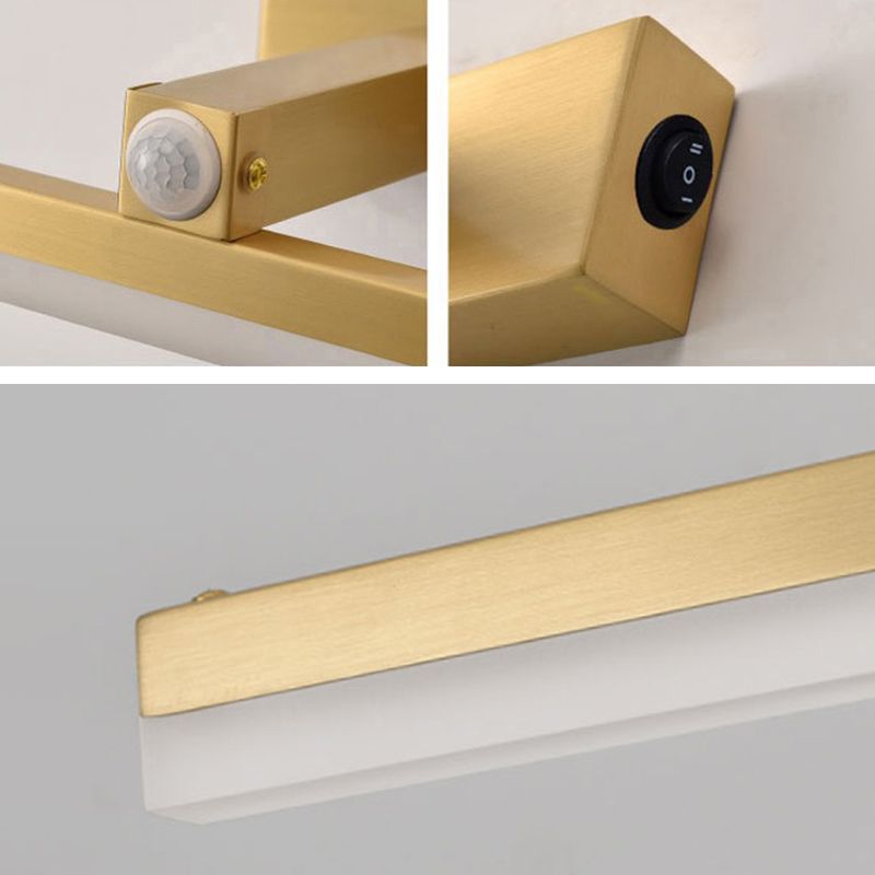Contemporary Minimalism Style LED Copper Inductive Vanity Wall Lighting Light for Bathroom