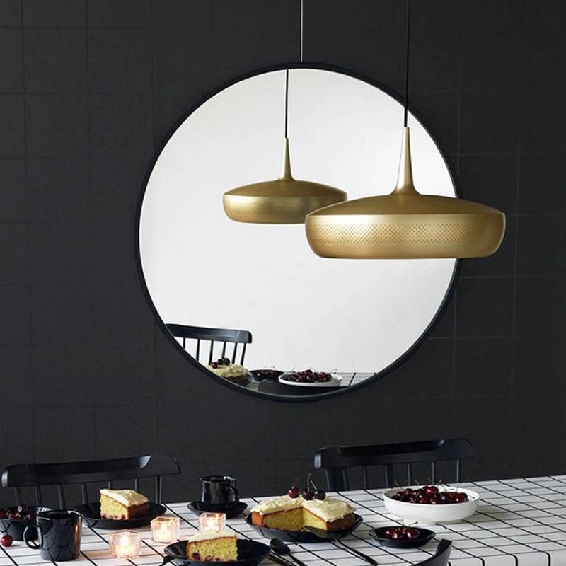 Round Shaped LED Pendant Light Postmodern Style Metallic Dining Room Suspension Light Fixture