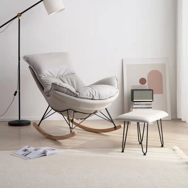 Faux Leather Gorgeous Rocking Chair Removable Cushions Rocker Chair for Living Room