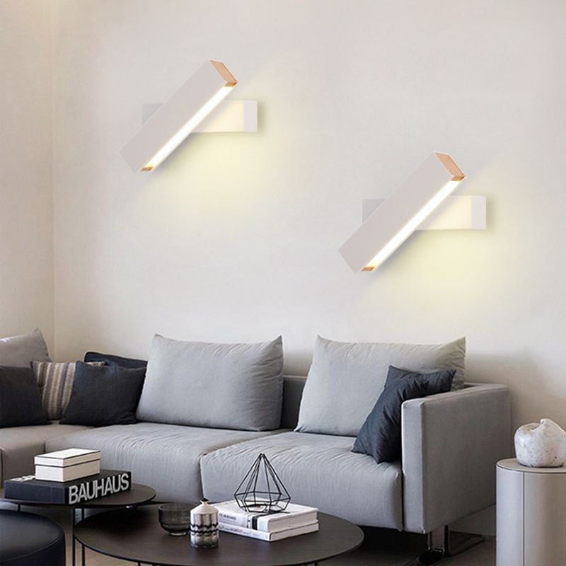 Hölzerne rechteckige LED -Wandleuchten in der modernen Einfachheit Schmiedeeisenwandlampe mit Acrylschatten