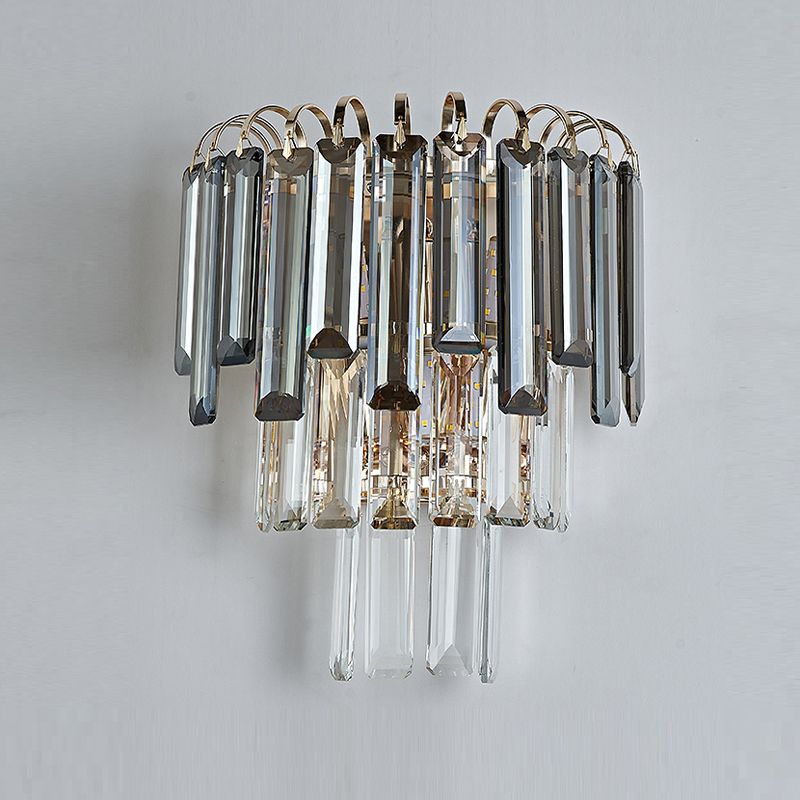 Modern Style 3 Tiers Wall Light Crystal 3 Lights Sconces for Bedroom
