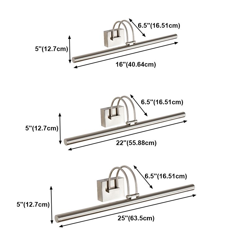 Metal lineare a forma di parete sconce moderno stile singolo specchio a parete luce montata