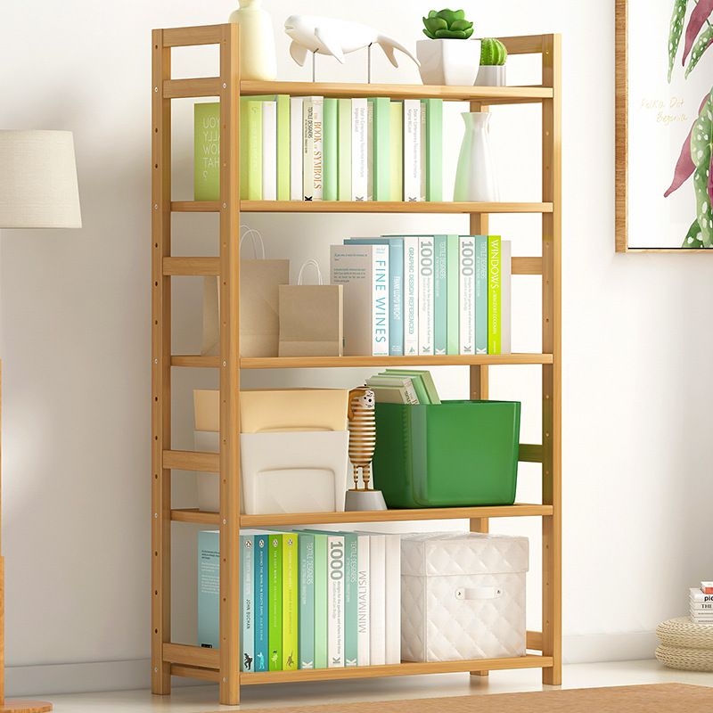 Modern Solid Bamboo Bookcase, Geometric Bookshelf for Any Room, 10" W