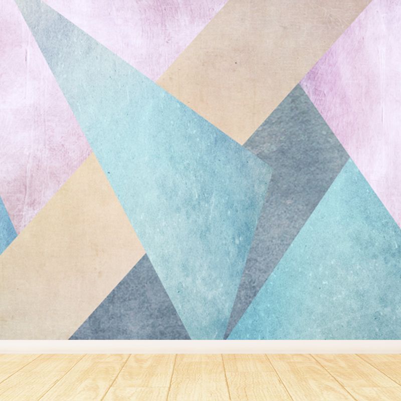 Stacked Triangle Pattern Wall Mural Contemporary Non-Woven Material Wall Covering