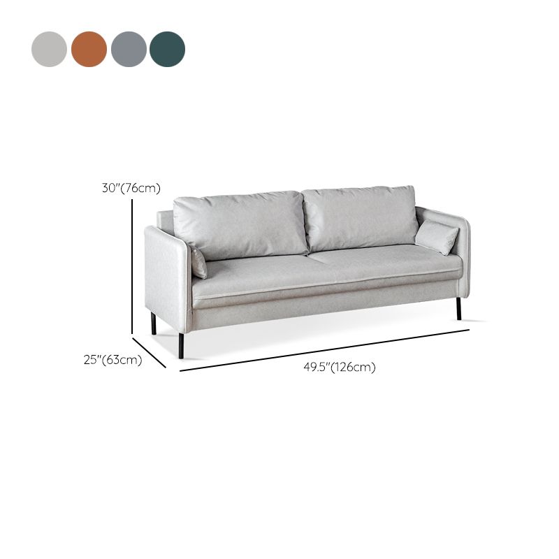 Faux Leather Sofa 29.92" High Scandinavian Square Arm Sofa for Living Room