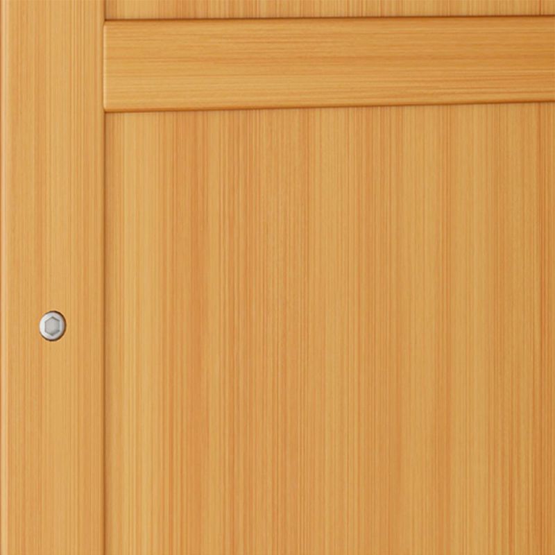 Contemporary Shelf Bookcase Bamboo Bookshelf with Doors for Living Room