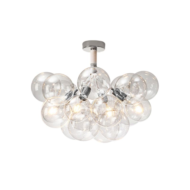 Child Bedroom Hallway Bubble Ceiling Light Clear Glass Simple Style Semi Flush Mount Light