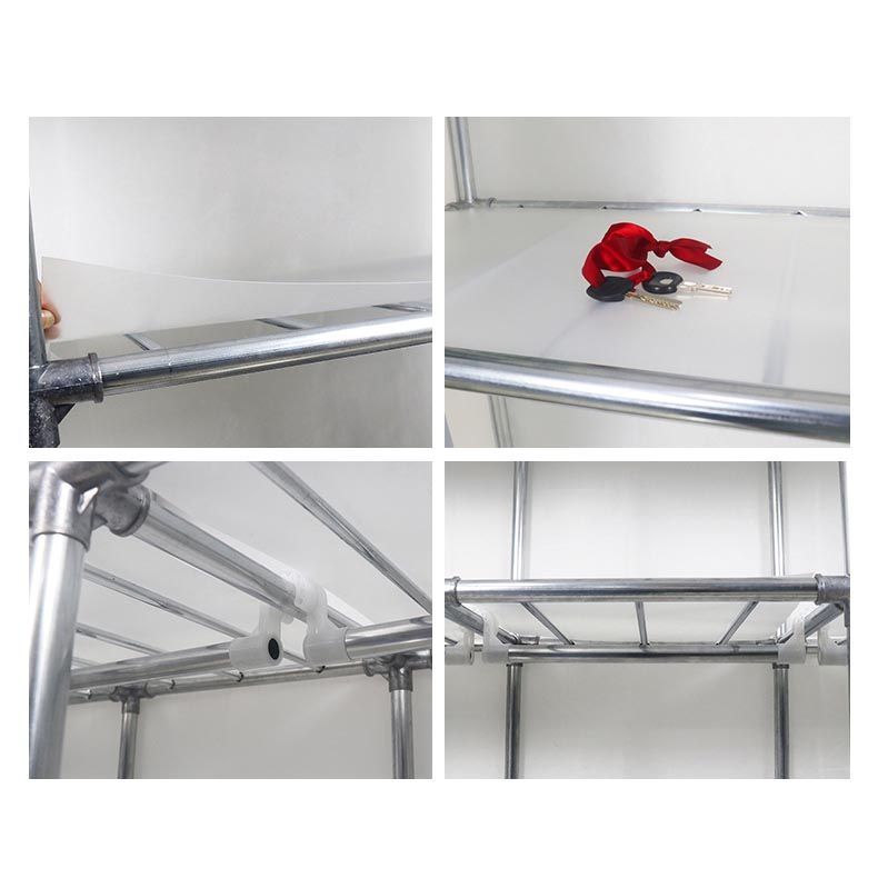 Blue Metal Double Door Modern Wardrobe 2 Doors Wardrobe Cabinet