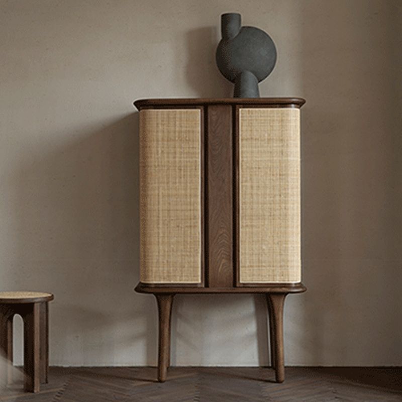 Rectangle Storage Cabinet Solid Wood Standard Cabinet with Doors