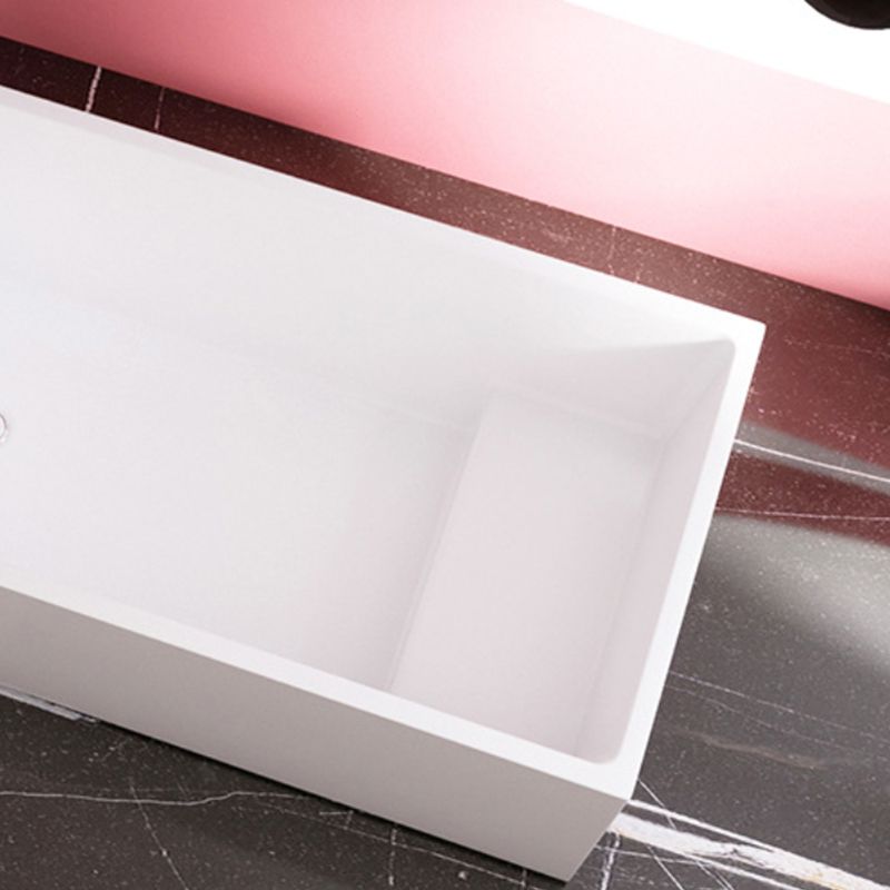 Freestanding Acrylic Bathtub White Rectangular Modern Back to Wall Bath