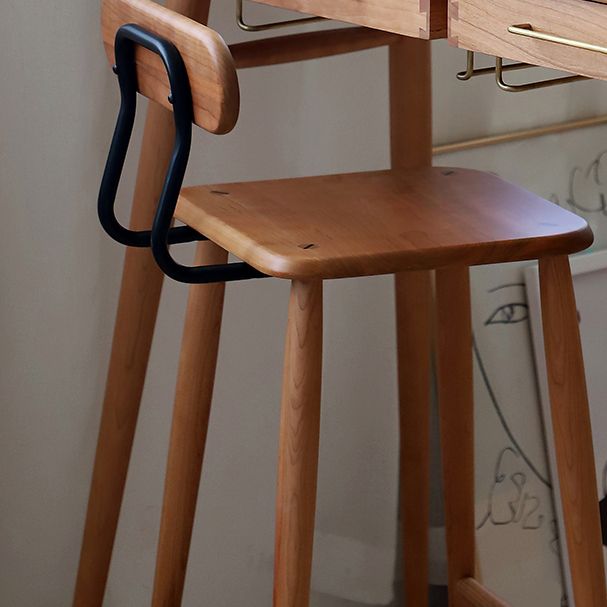 Matte Finish Solid Wood Counter Chairs Modern Indoor Counter Stools