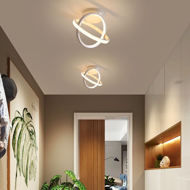 2-Lights Round Shade Flush Mount Modern Style Flush Mount Ceiling Light Fixture