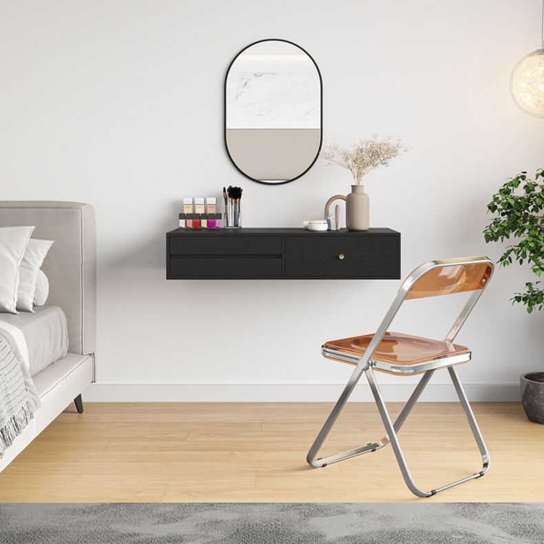Contemporary Solid Wood Makeup Dressing Table Set with Stool