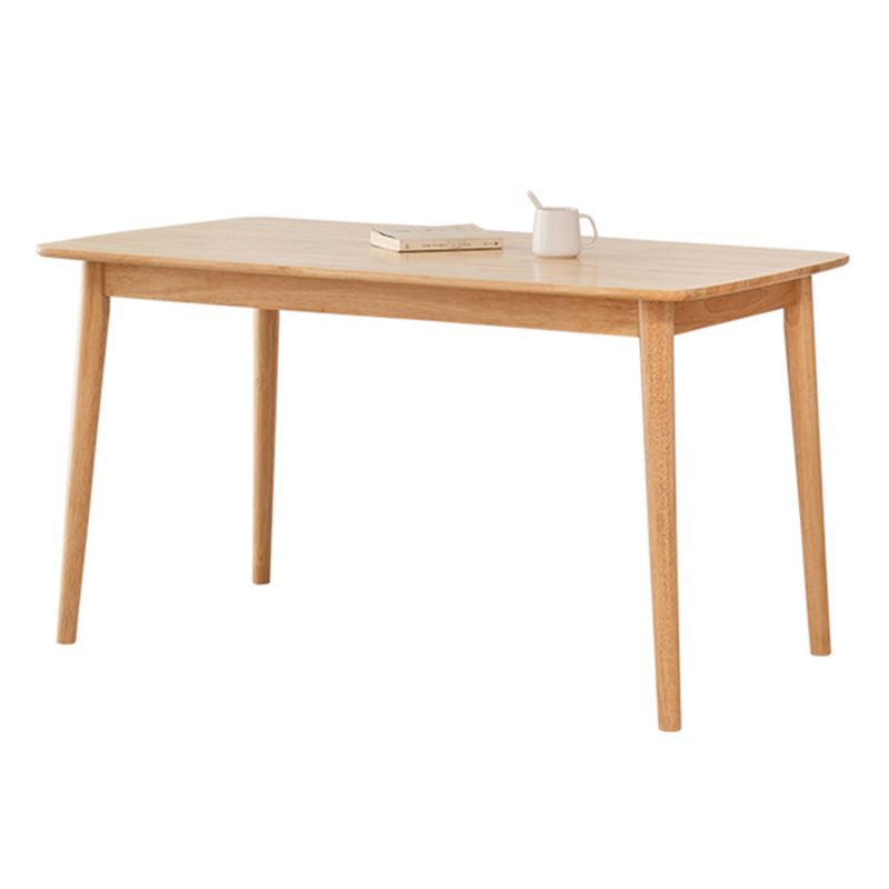Mesa de comedor contemporánea Rectángulo de madera de goma de madera maciza 4 patas Mesa para el hogar