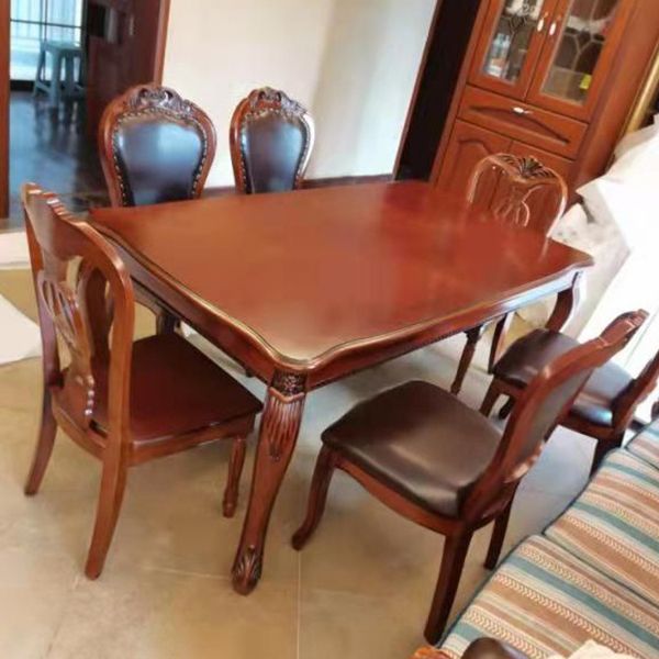Mesa de comedor de mediados de siglo rectángulo Mesa fija con madera sólida de roble de roble
