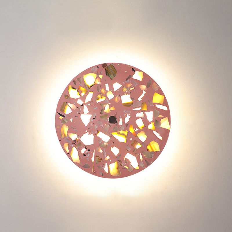 Nordic Cement Wall Light Round Colorful LED Wall Sconce for Living Room