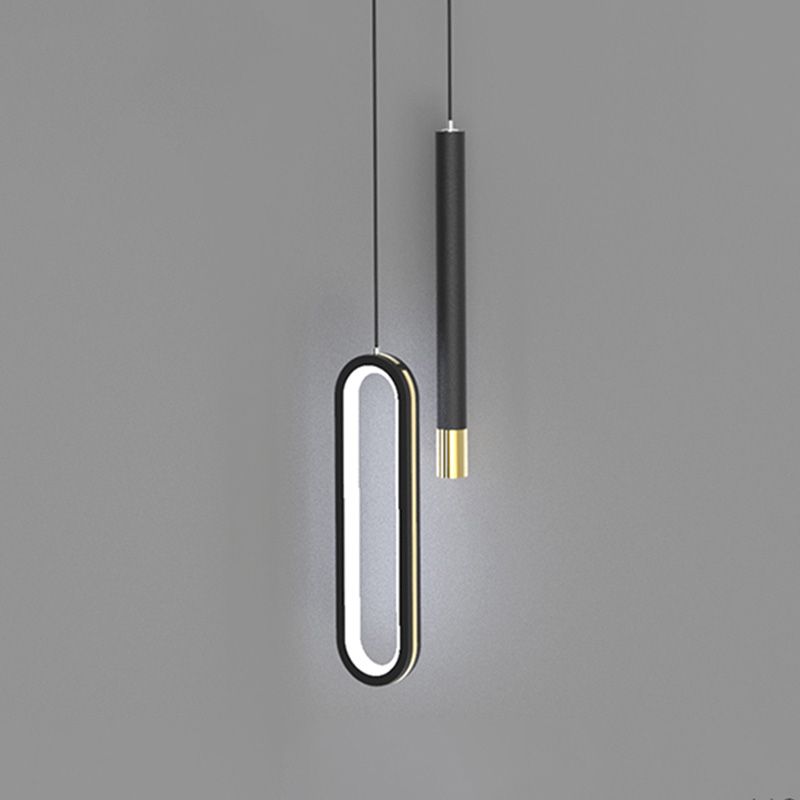 Modern Lighting Rectangle Shaped Black Metal Pendant Light 14W Led Drop Light