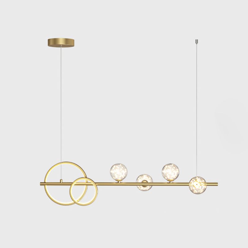 Modern Pendant Light Geometric Island Light Fixture Metal Island Lights in Gold