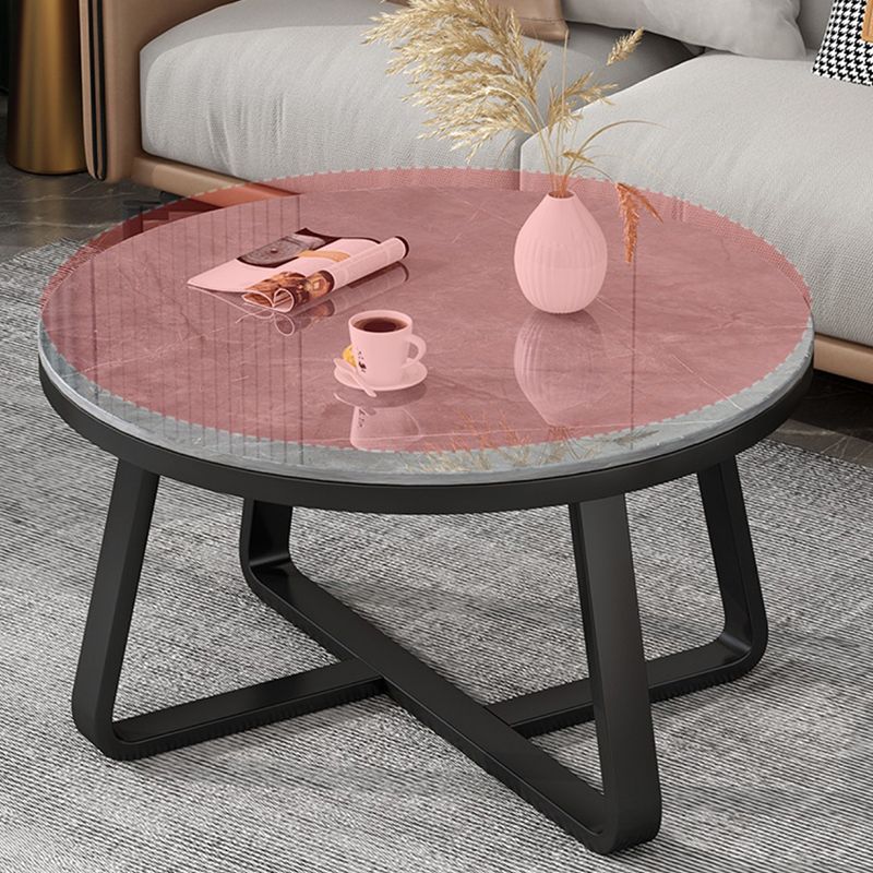 Slate Single Coffee Table Frame Round Coffee Table for Living Room