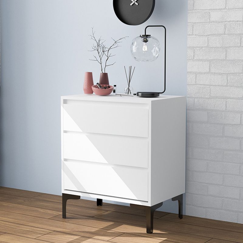 Modern 23.62" L Accent Chest with Drawers and Black Bracket Legs