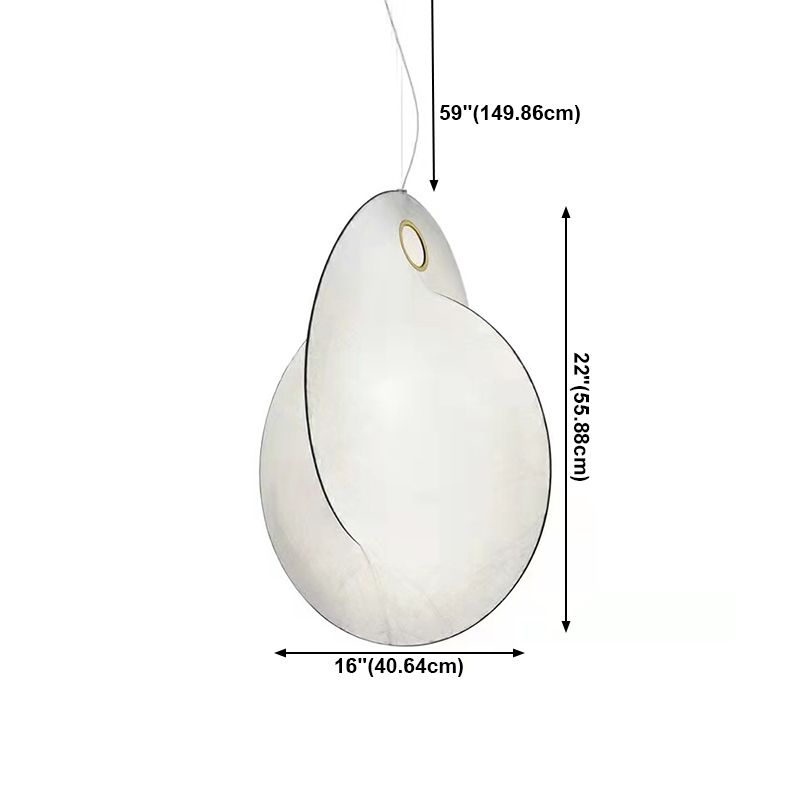 Luce a sospensione in ferro bianco in moderna lampada sospesa geometrica di seta per il luogo commerciale