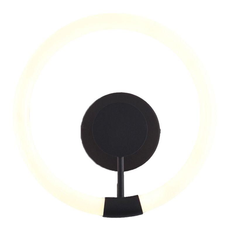 1-Light Round Sconce Light Fixture Modern Metal Wall Light for Bedroom