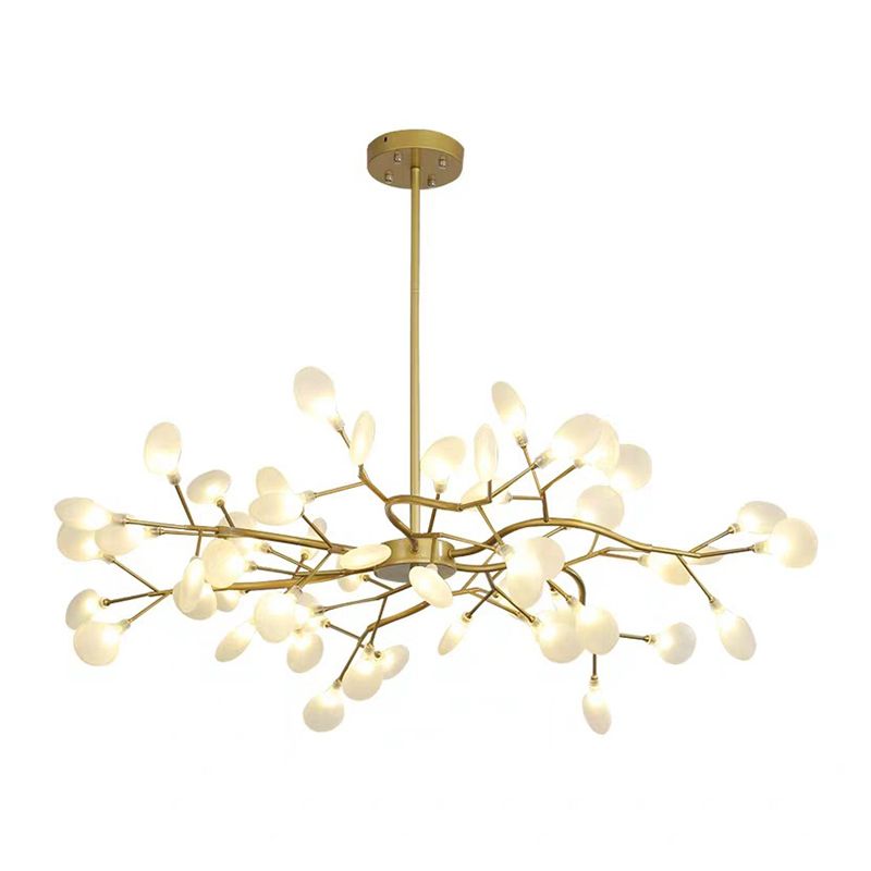 Luz de lámpara de lámpara en forma de hojas Iluminación de colgante acrílico de diseñador moderno para restaurante