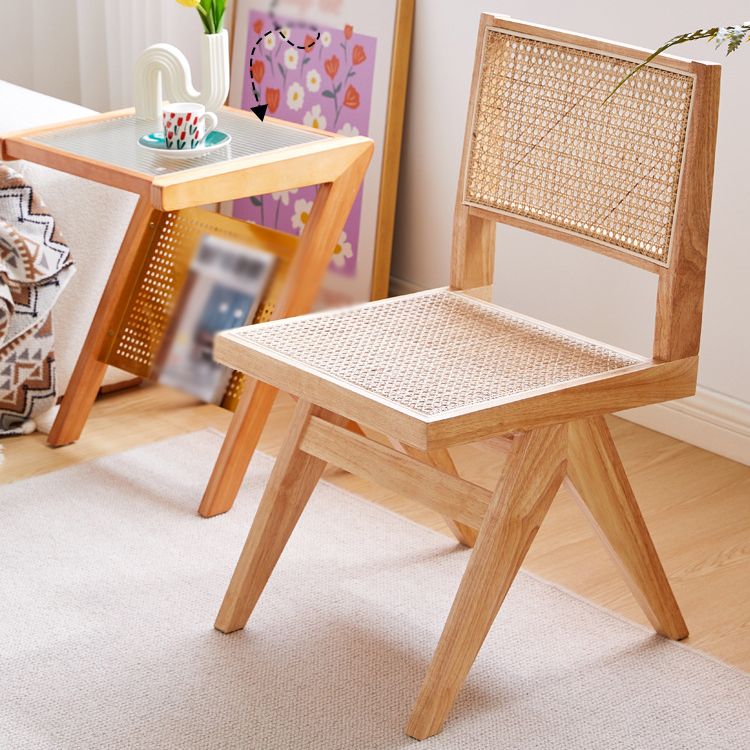 Solid Rubberwood Kitchen Dining Room Chairs Open Back Side Chairs Sets