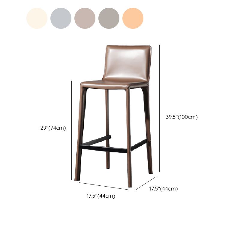 Contemporary Metal Counter Height Stools Low Back Stool for Bar