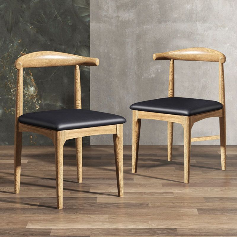 Silla lateral con respaldo abierto de diseño industrial para cocina, silla lateral de comedor de madera