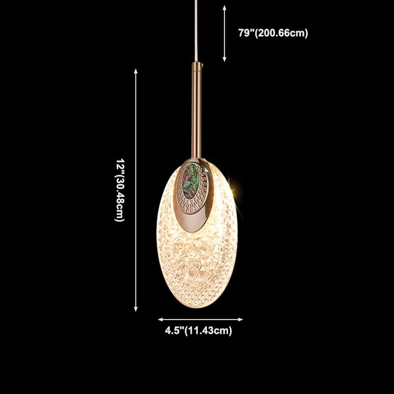 Luminaires suspendus en or lampe de suspension simplicité avec une teinte acrylique claire