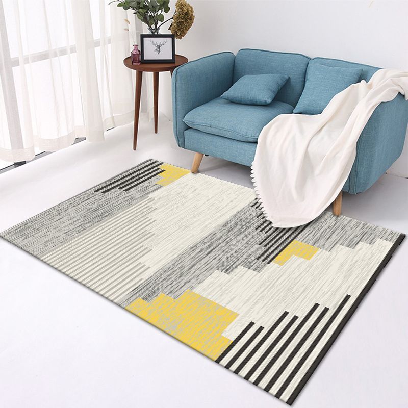 Leisure Geometric Area Rug Unique Washable Rug Polyester Stain Resistant Carpet for Home Decor